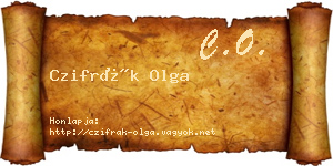 Czifrák Olga névjegykártya